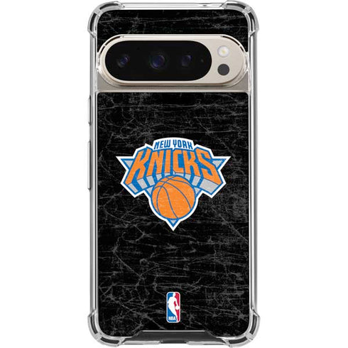 NBA New York Knicks Black Secondary Logo Pixel 9/9 Pro Clear Case